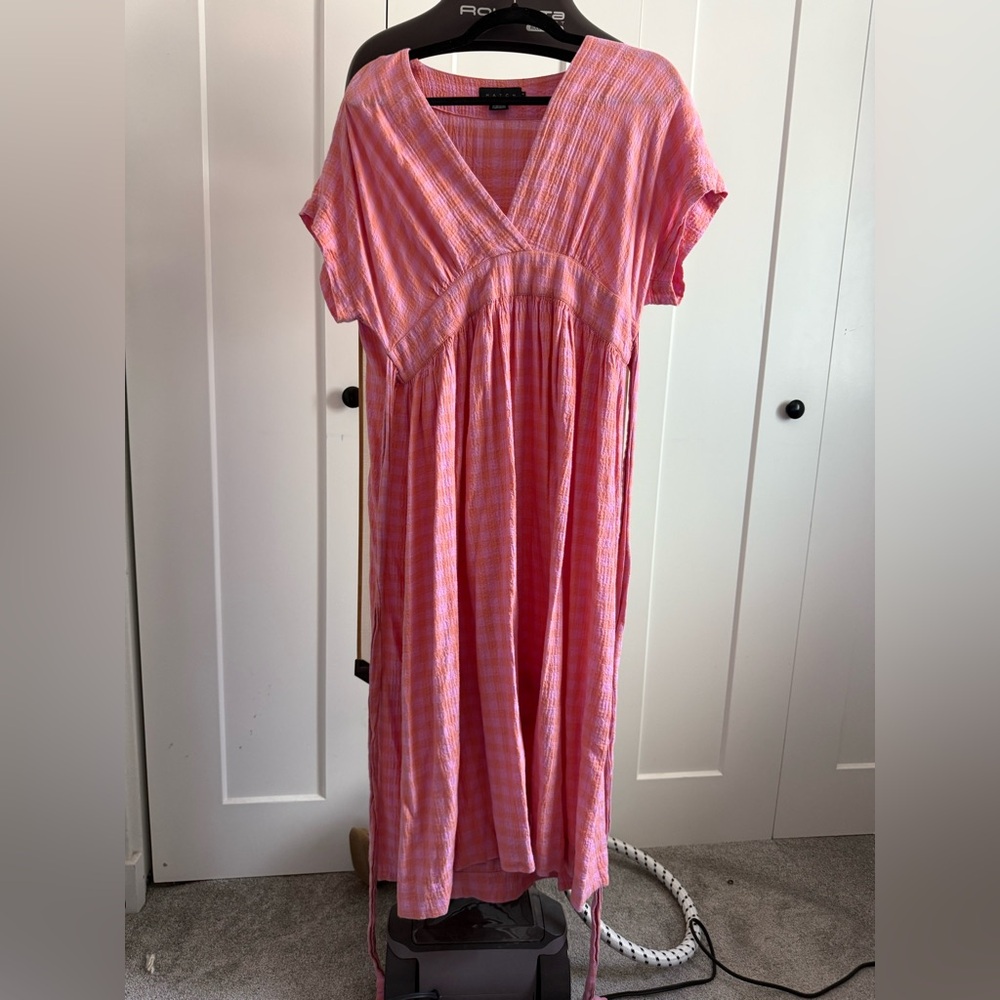 HATCH Pink Plaid Check Maternity Dress (Sz 2)
